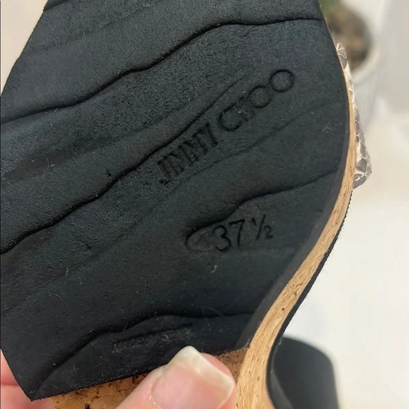 Jimmy Choo Neston Snake Wedge Sandal size 37.5 - Picture 8 of 8